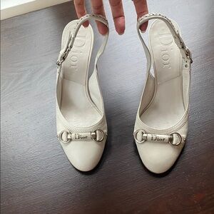 CHRISTIAN DIOR, leather HEELS perfect for a WEDDING(offers welcome 👰‍♀️💍💛